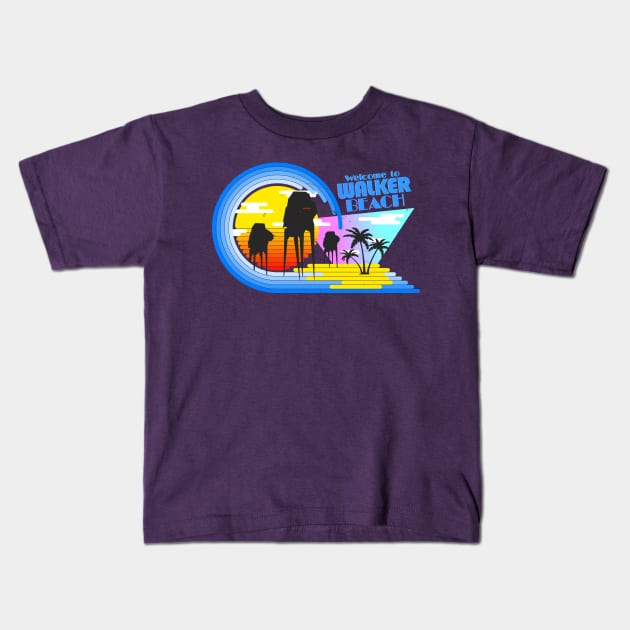 Welcome to Walker Beach Kids T-Shirt by synaptyx